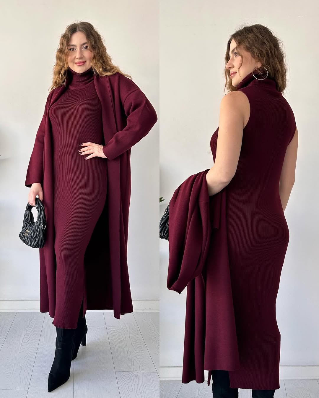 Winter – High-Neck Coat Set 2PCs