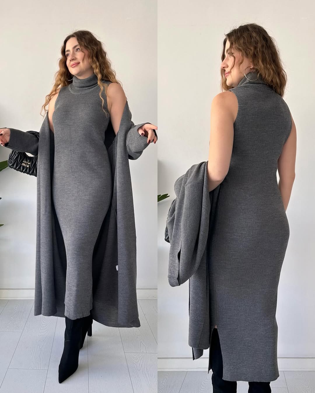 Winter – High-Neck Coat Set 2PCs
