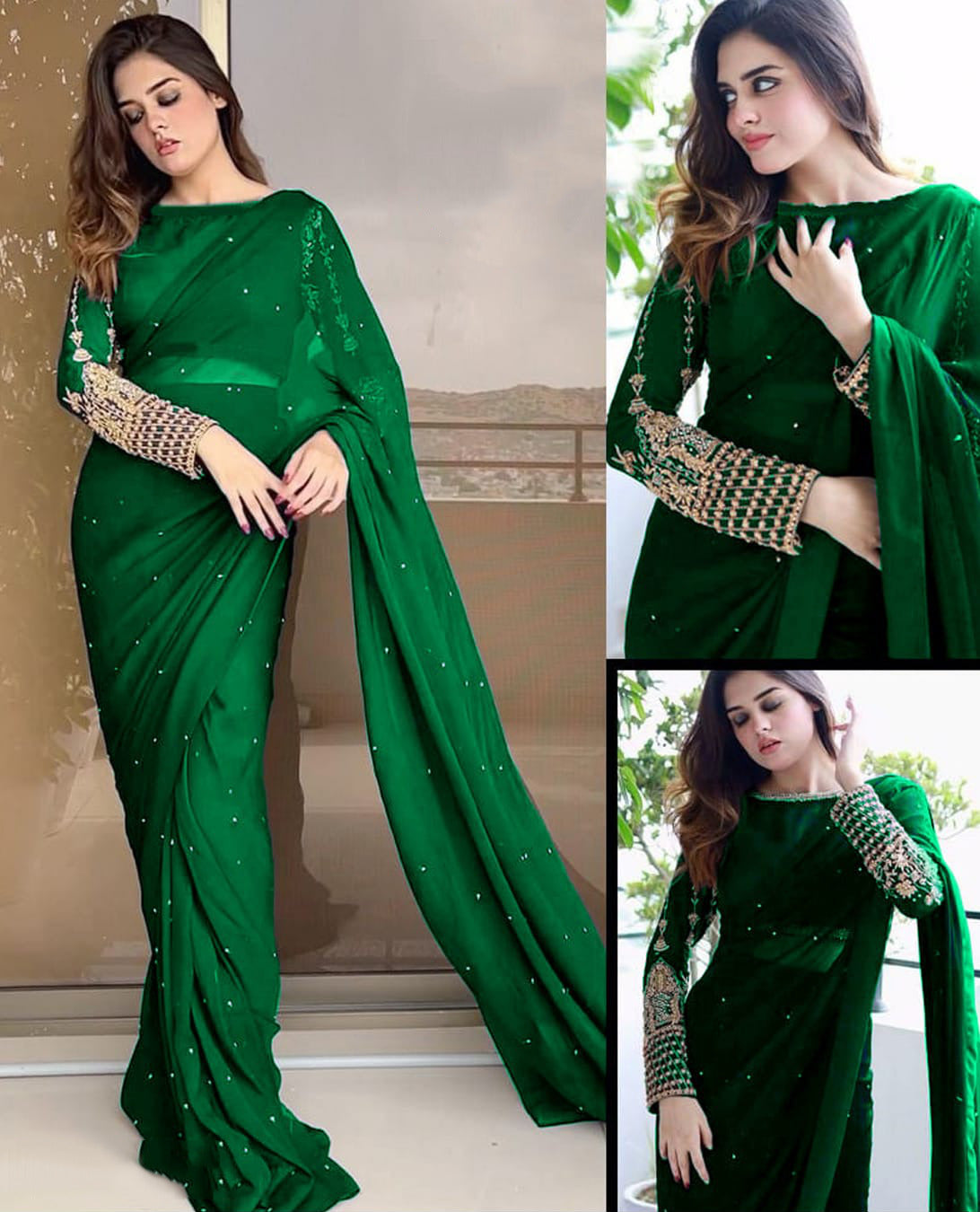 Pearl – Embroidered Chiffon Saree