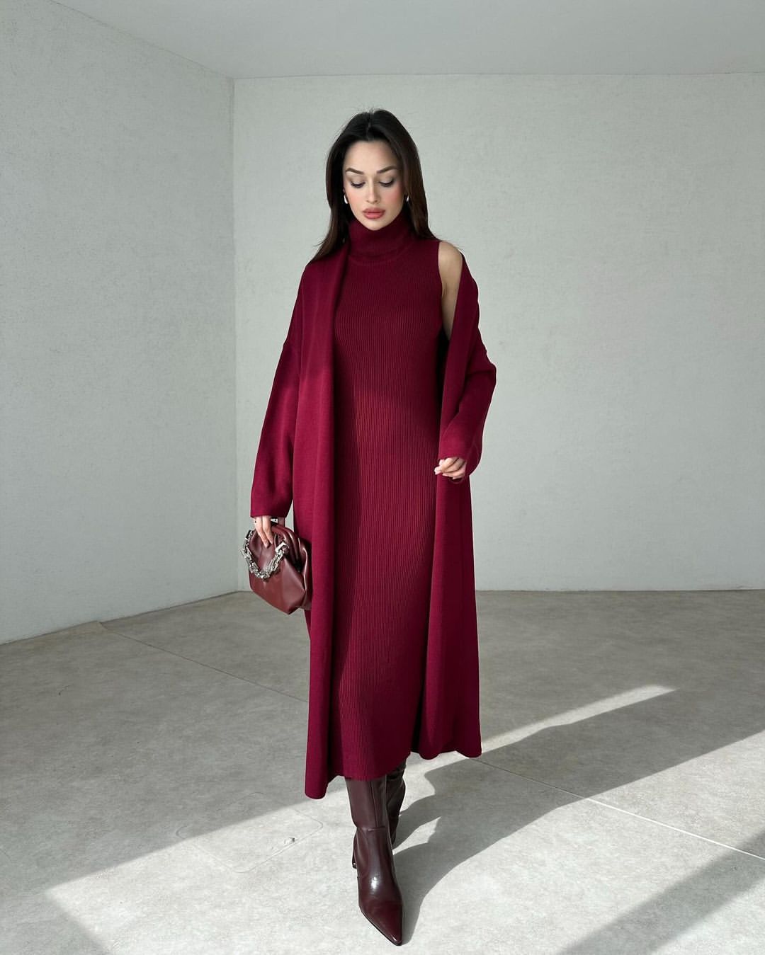 Winter – High-Neck Coat Set 2PCs