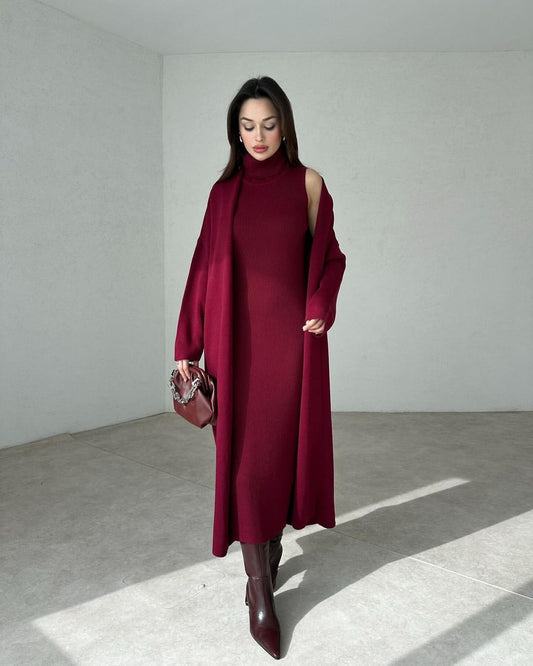 Winter – High-Neck Coat Set 2PCs