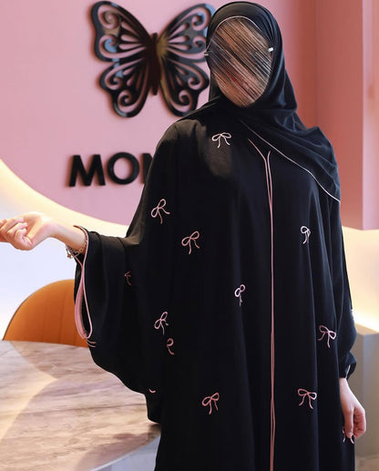 Bow Abaya with Stroller – 2PC